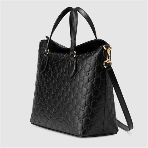 gucci seesack schwarz stoff|Gucci leather shoulder bag.